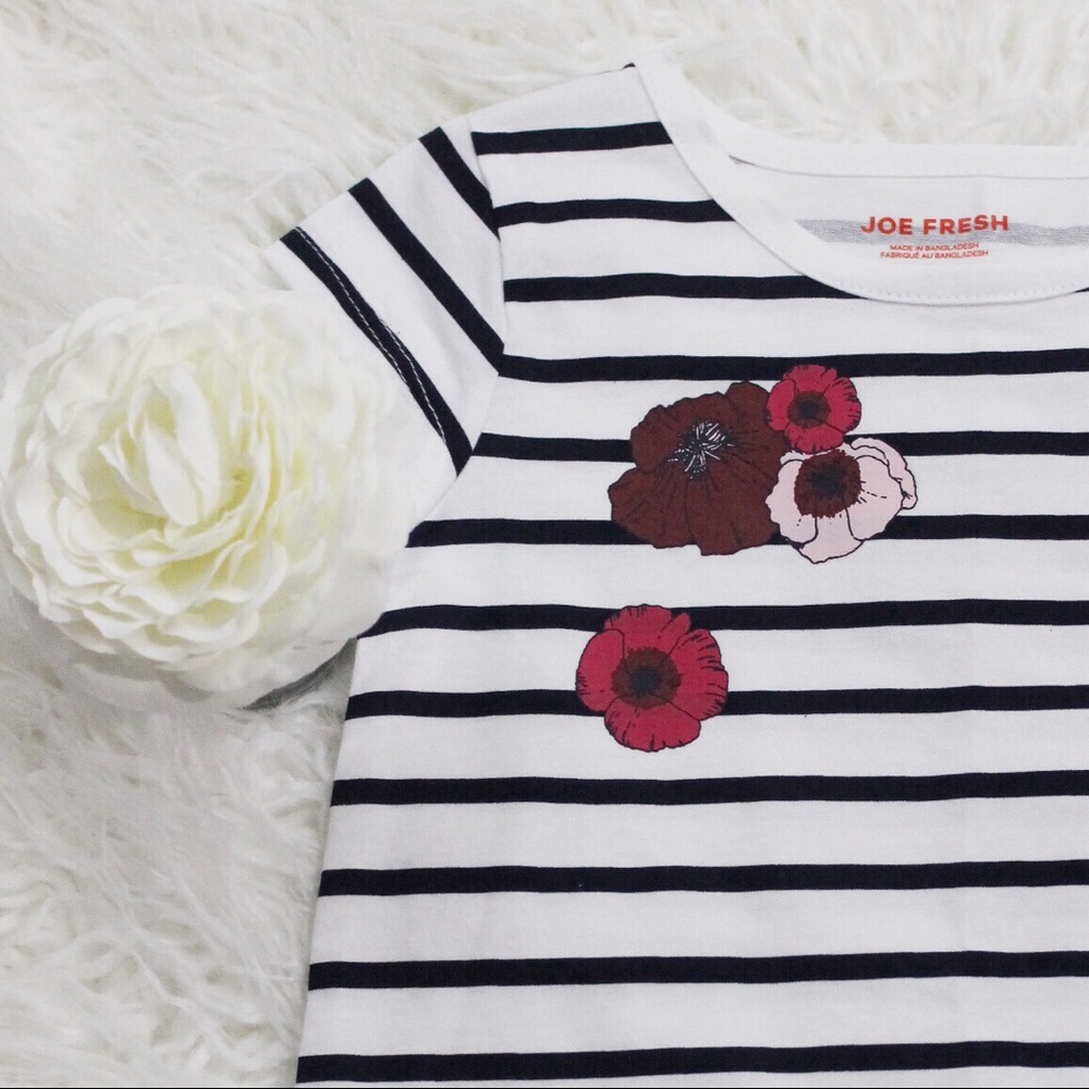 NWT Girls Joe Fresh Ruffle Bow Floral Graphic Dres - Picture 4 of 5